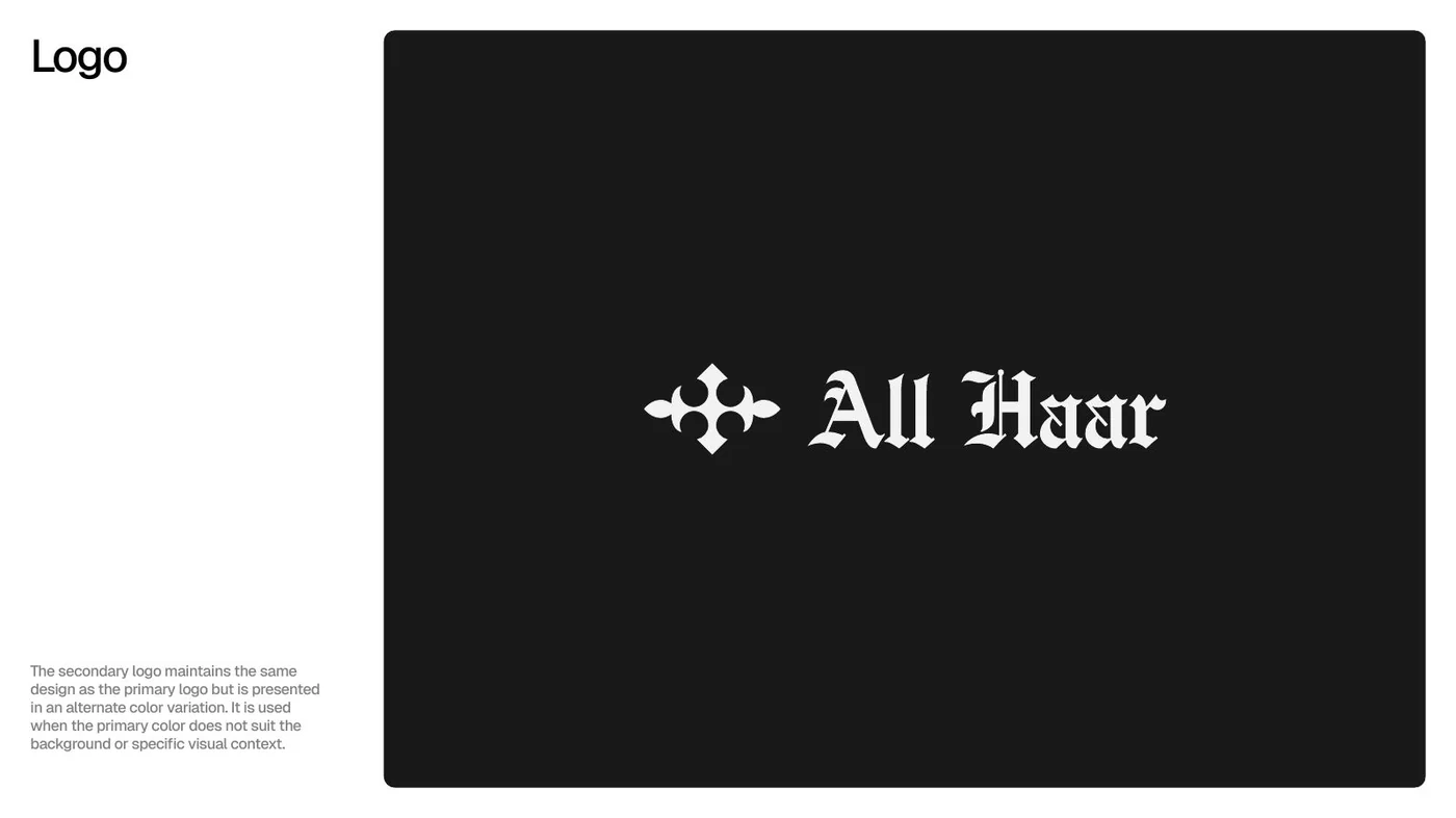 All Haar secondary logo reversed out of a black background