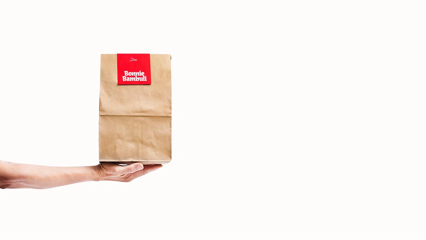 Bonnie Bambuli branded biryani takeaway bag