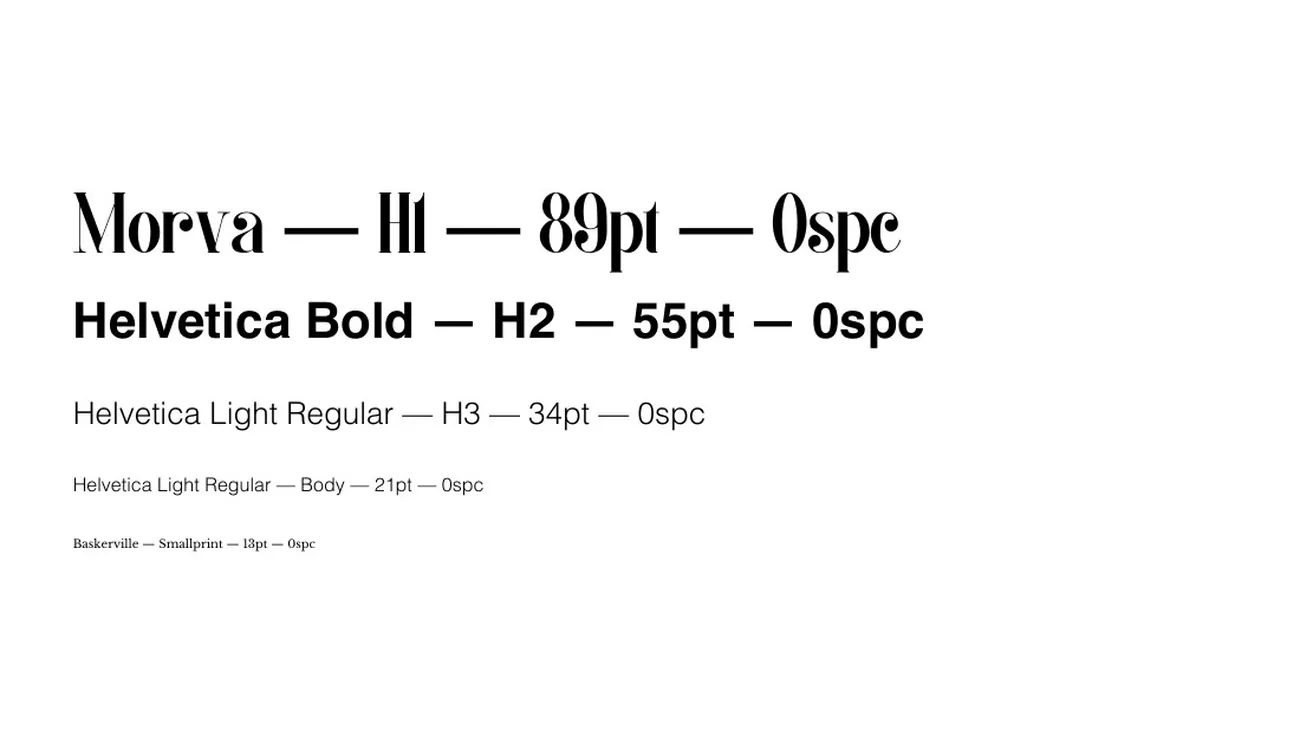 Cuubo typographic hierarchy