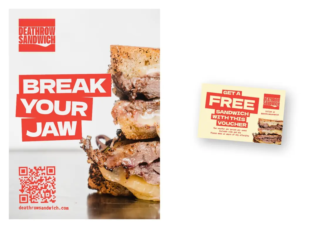 Deathrow Sandwich promotional voucher