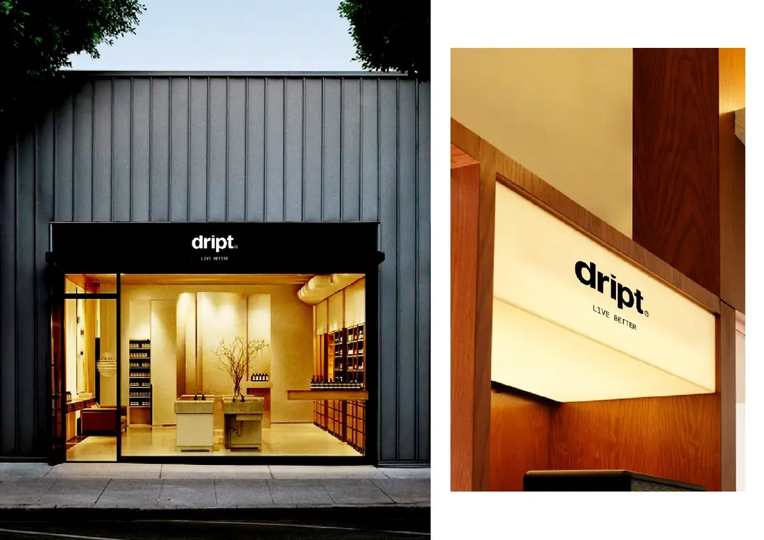 Dript storefront and lightbox signage