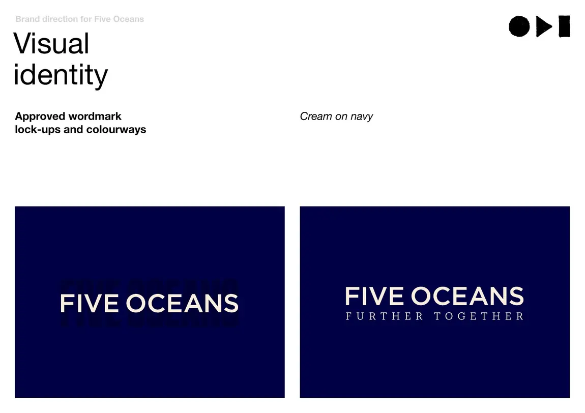 Five Oceans wordmark lock-ups
