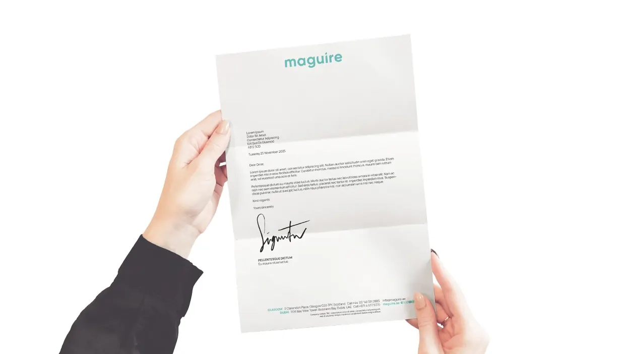 Maguire letterhead, alternate