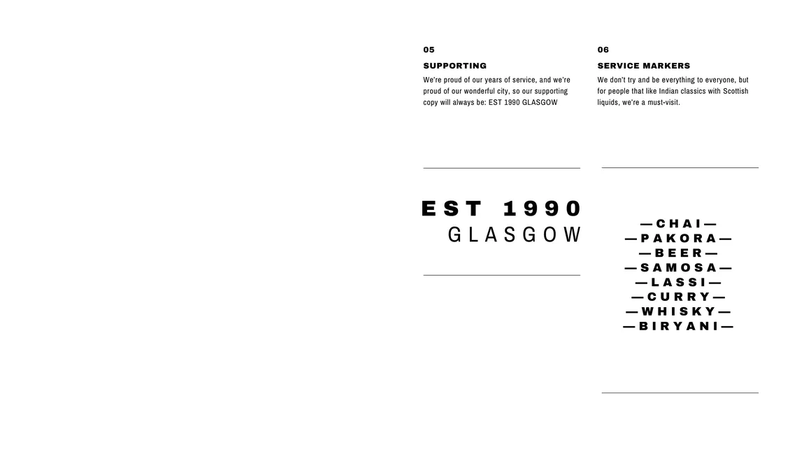 Namaste supporting copy and the eight service markers