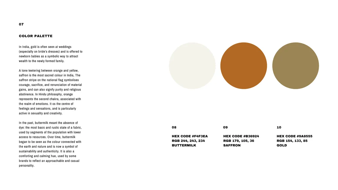 Namaste colour values