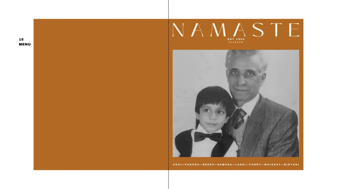 Namaste menu cover