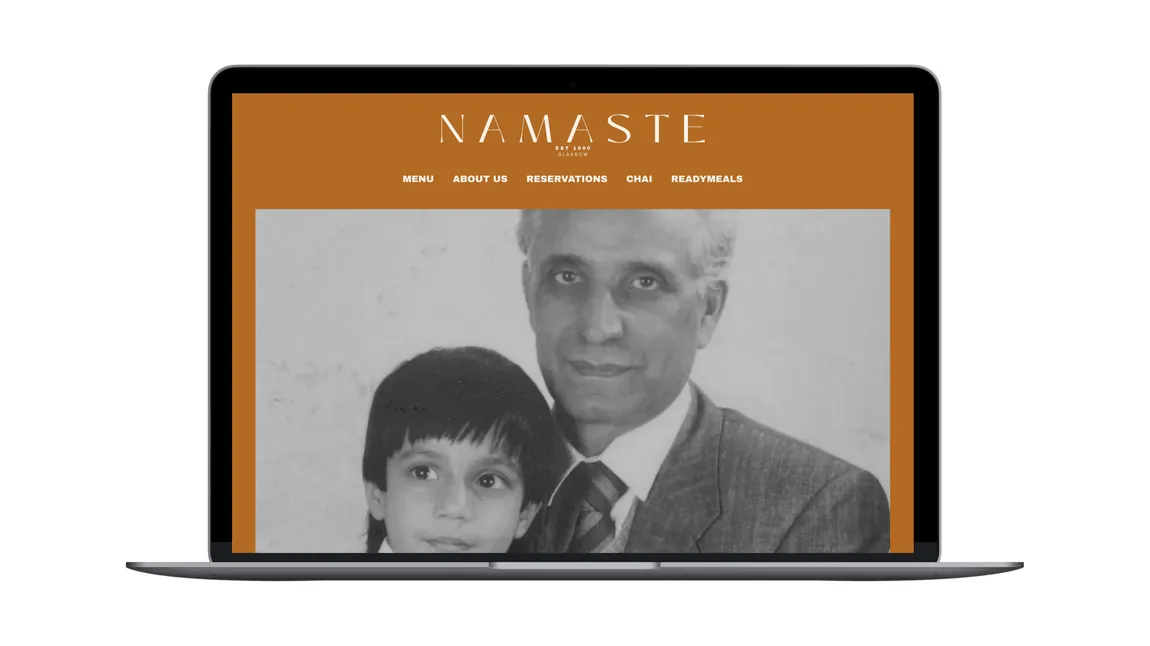 Namaste website homepage