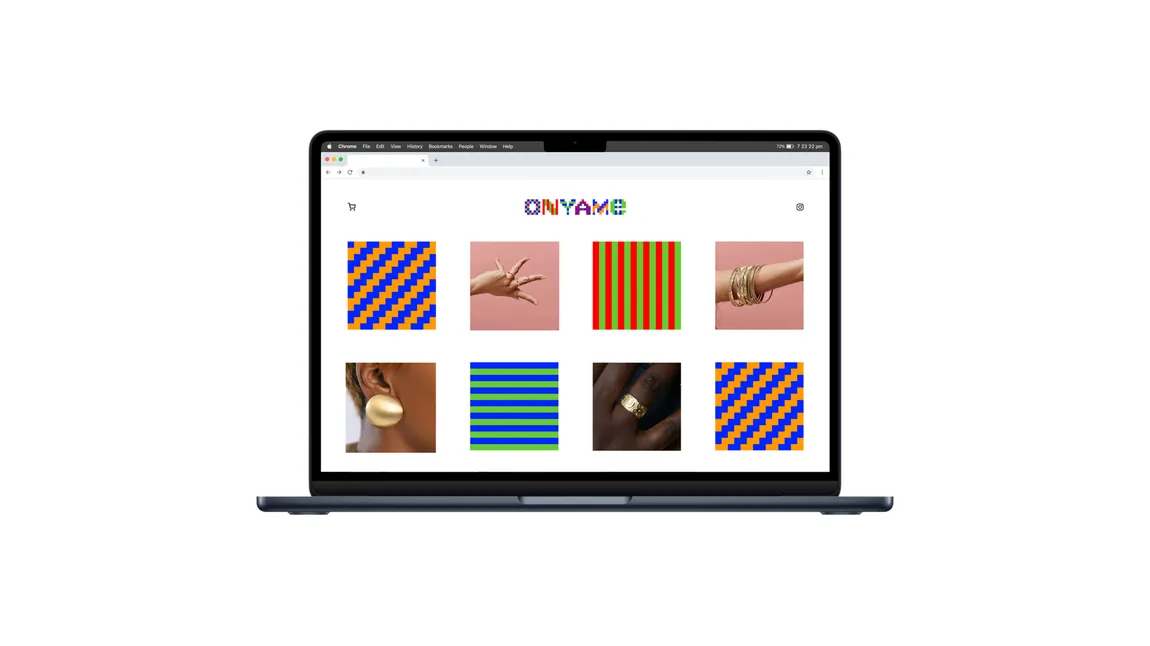 Onyame store on desktop