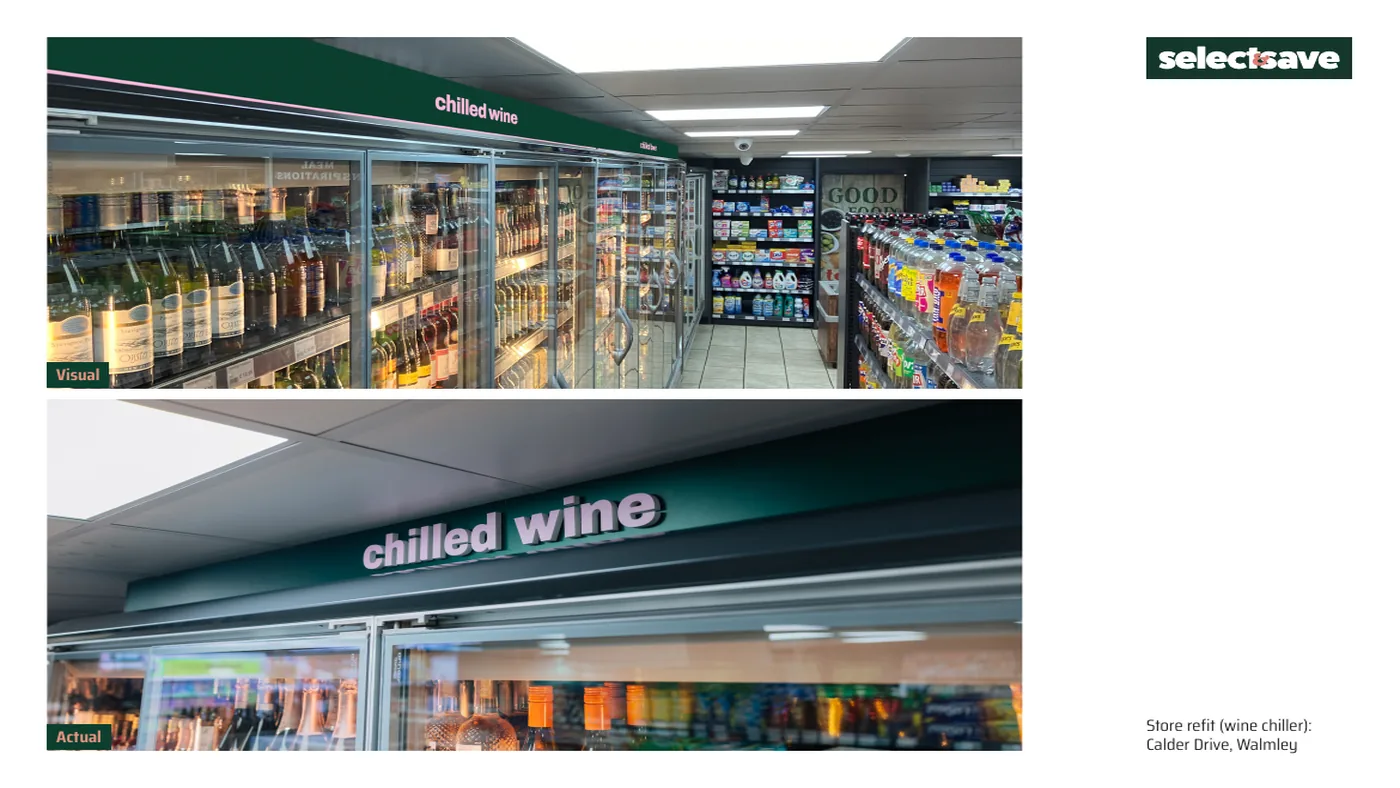 Select & Save wine chiller, visual against the finished refit