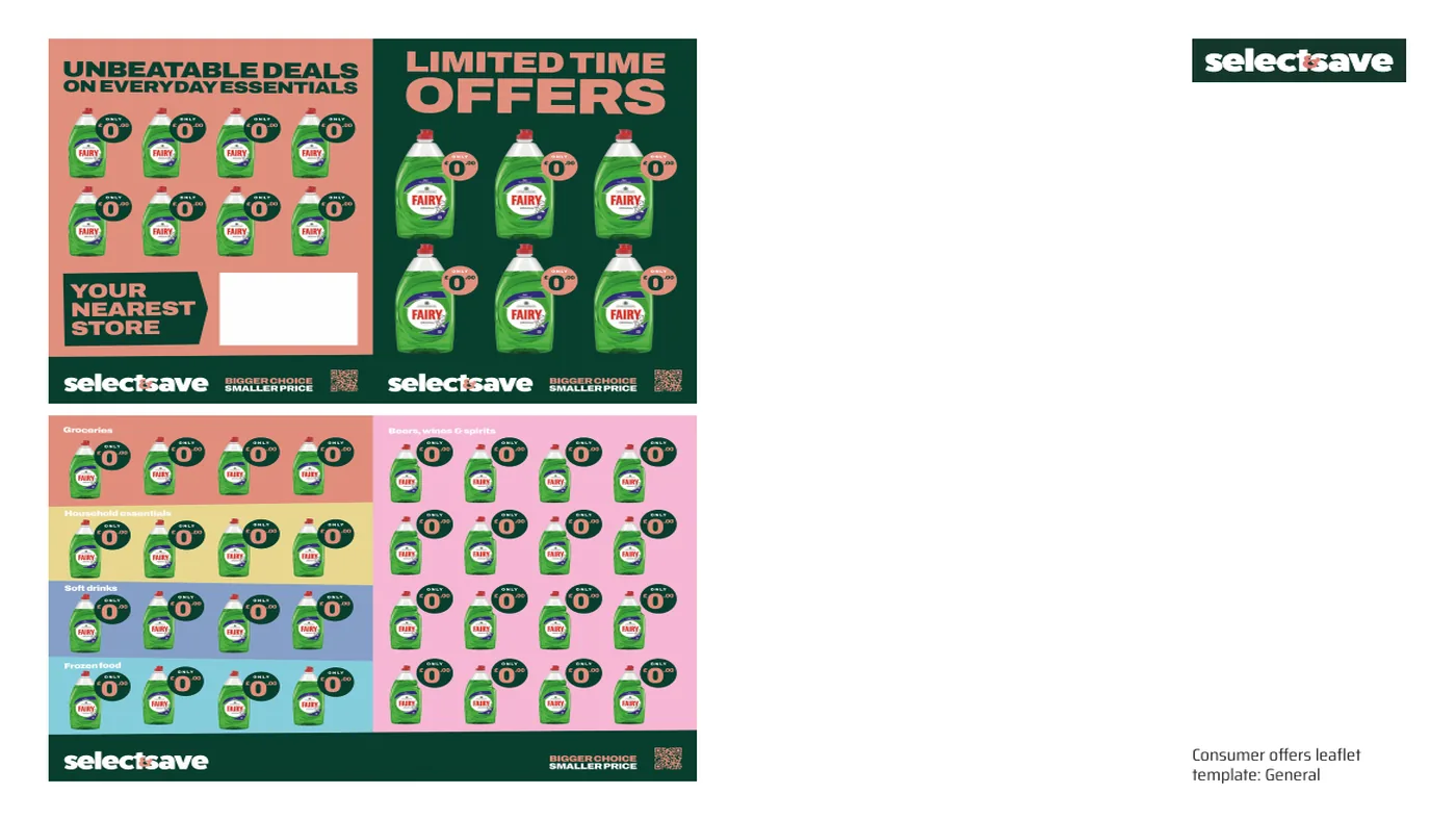 Select & Save consumer offers leaflet, general template