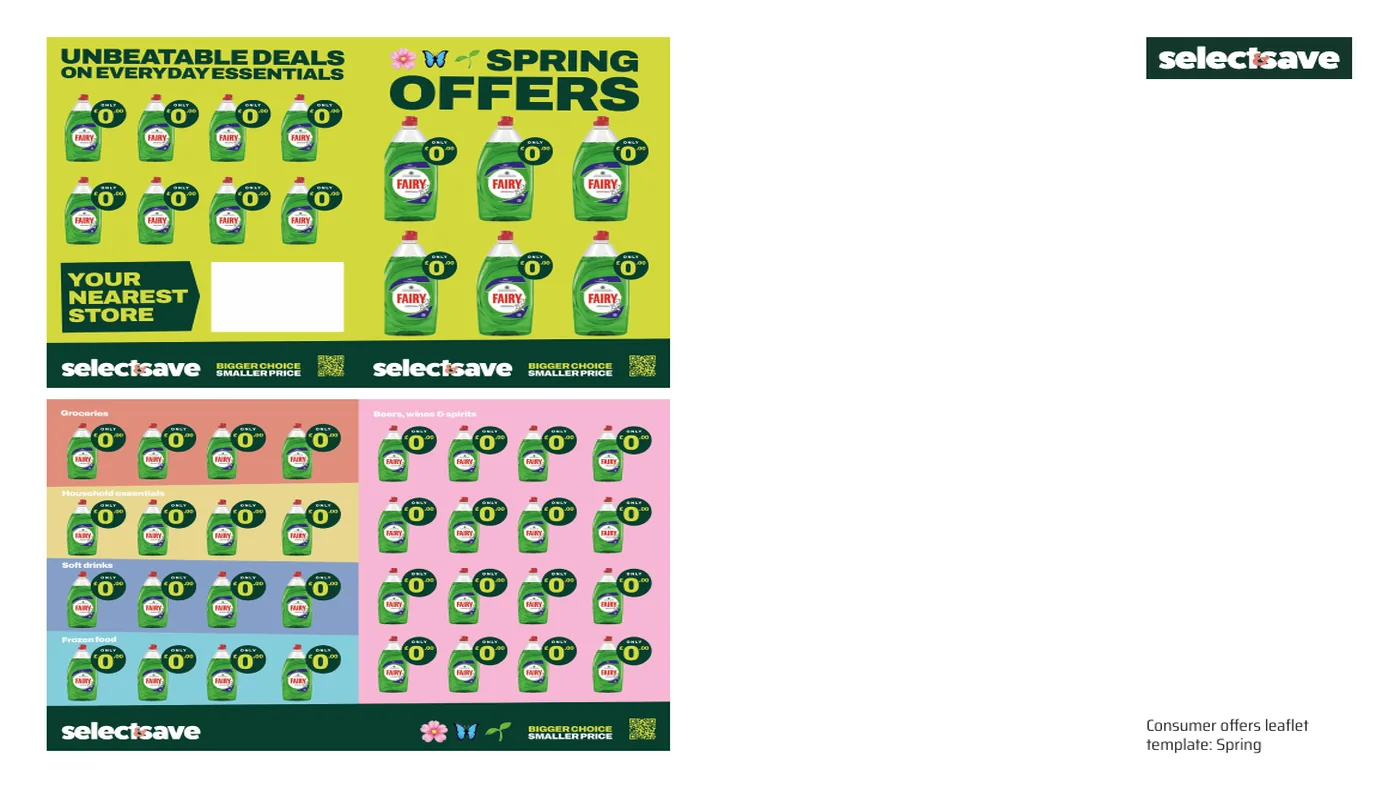 Select & Save consumer offers leaflet, spring template