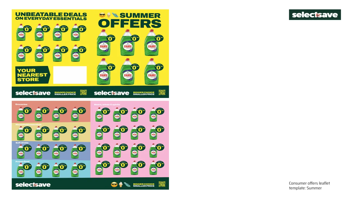 Select & Save consumer offers leaflet, summer template