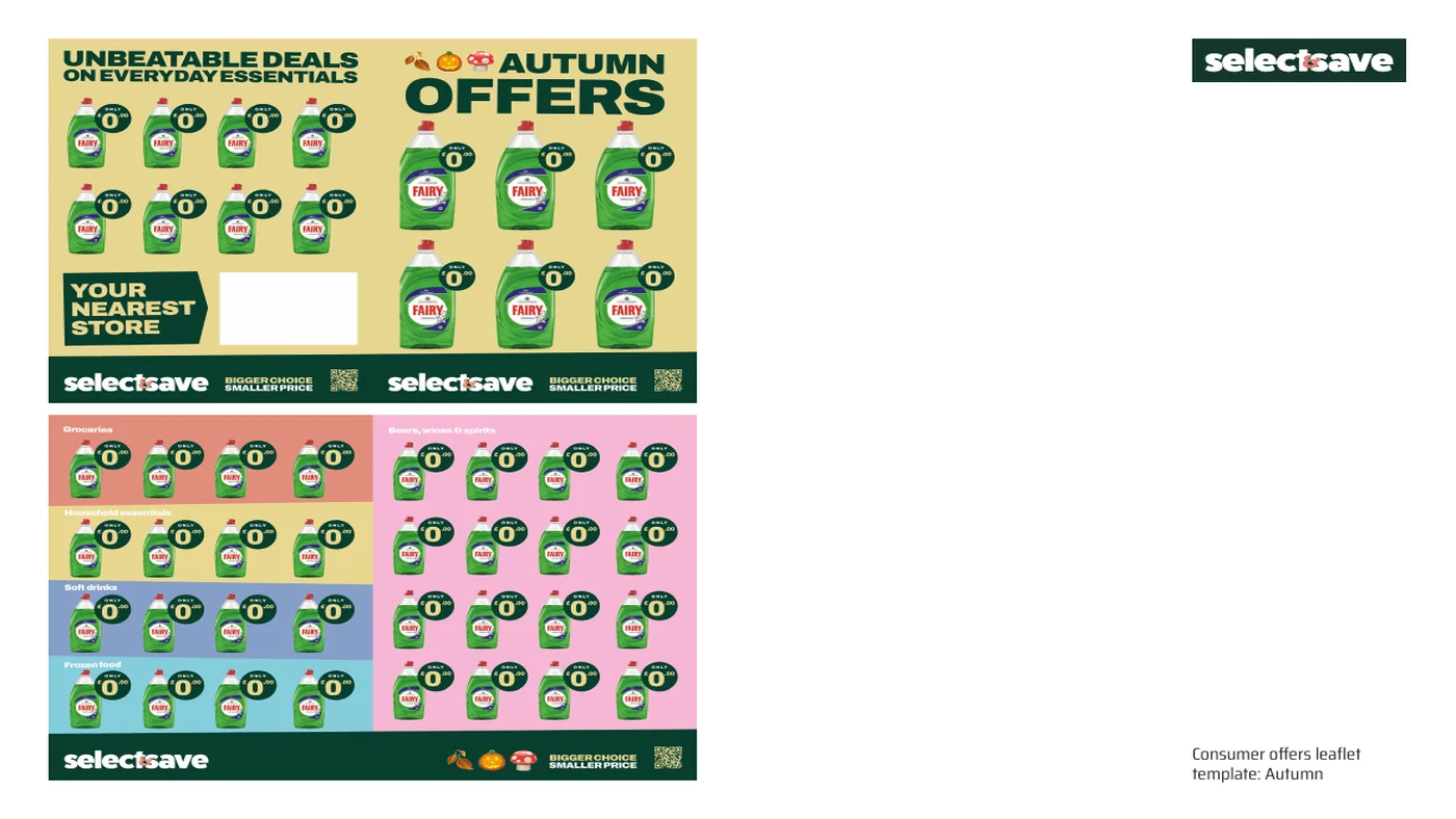 Select & Save consumer offers leaflet, autumn template