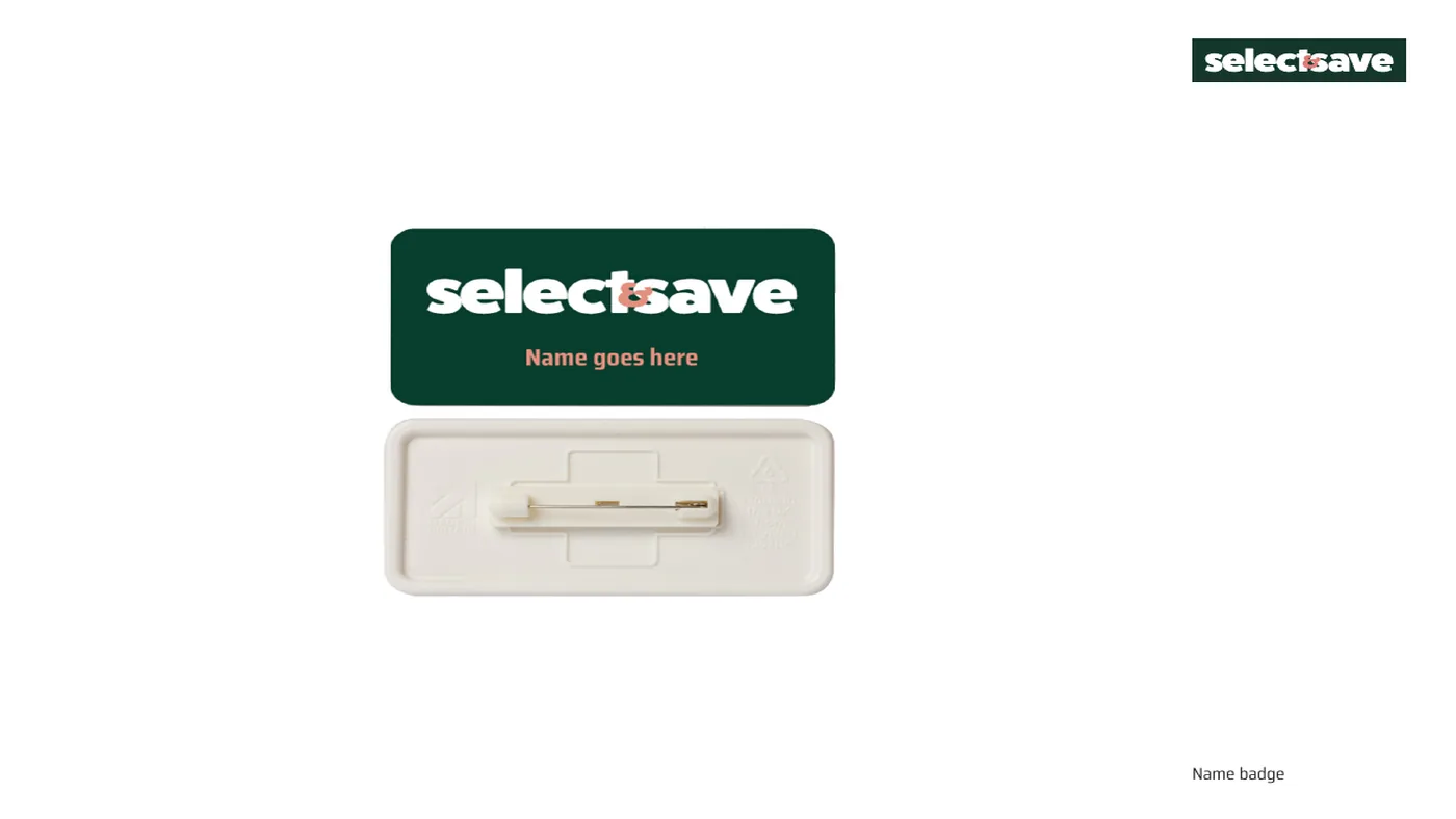 Select & Save staff name badge