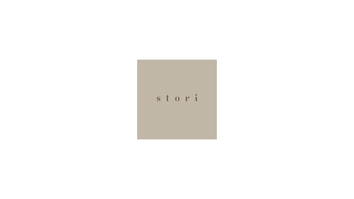 Stori square tile, logotype on bronze