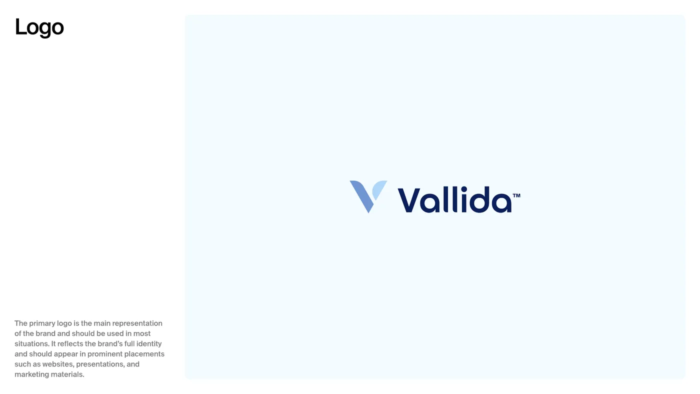 Vallida primary logo