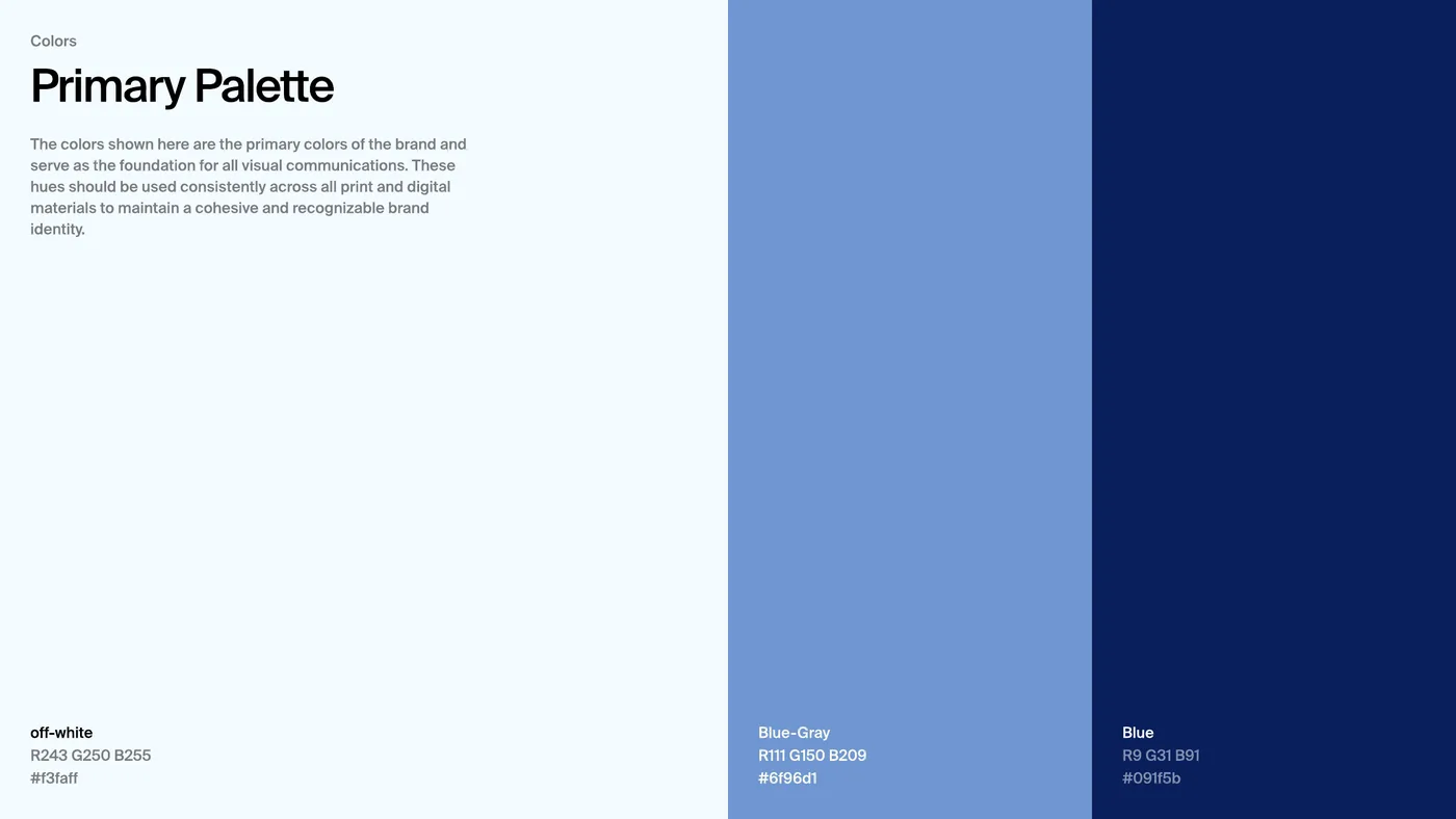 Vallida primary colour palette