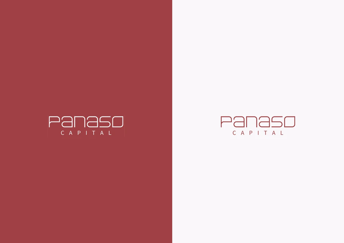 Panaso Capital lockup on red and on egg-shell
