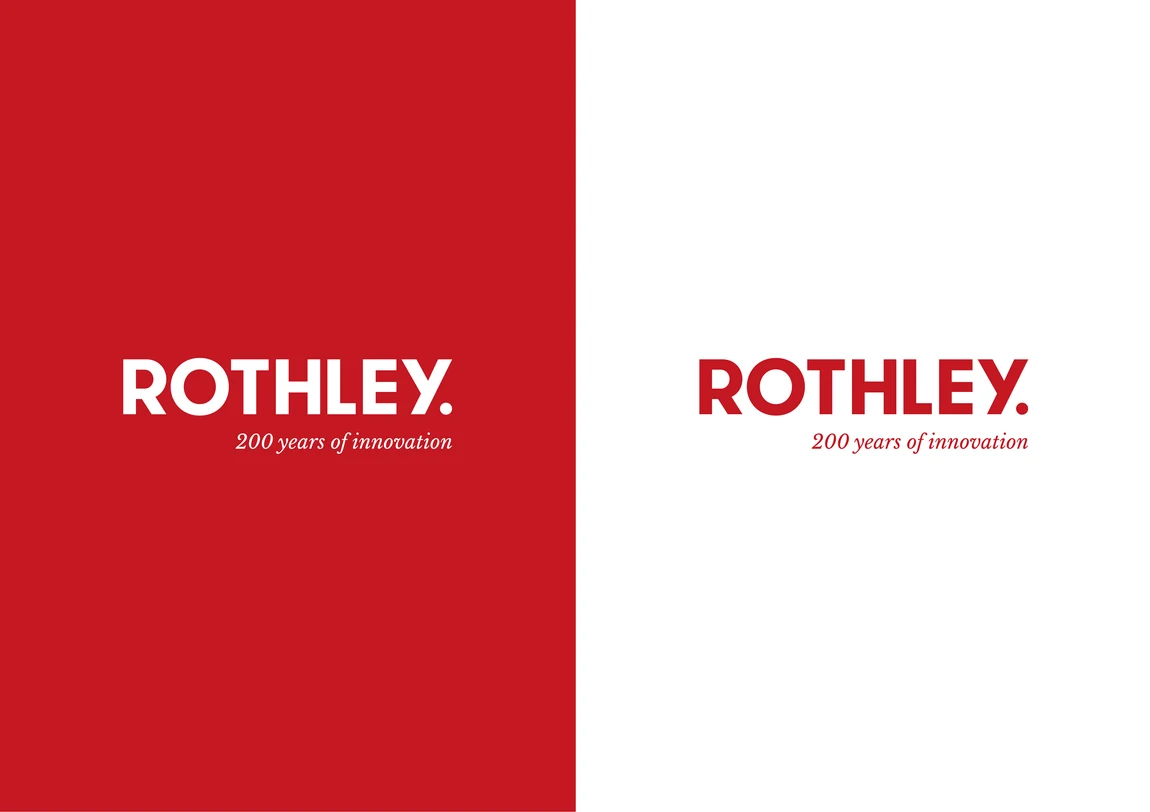 Rothley marque on red and on white