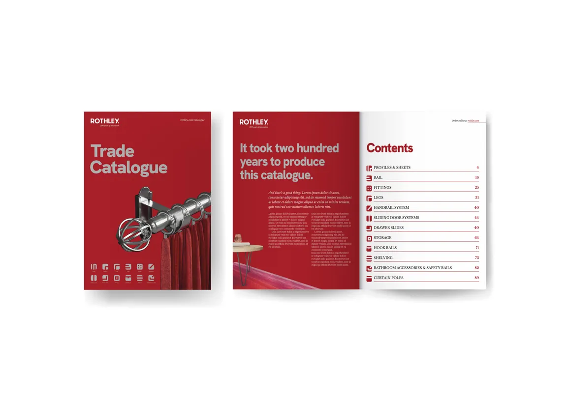 Rothley trade catalogue cover and contents