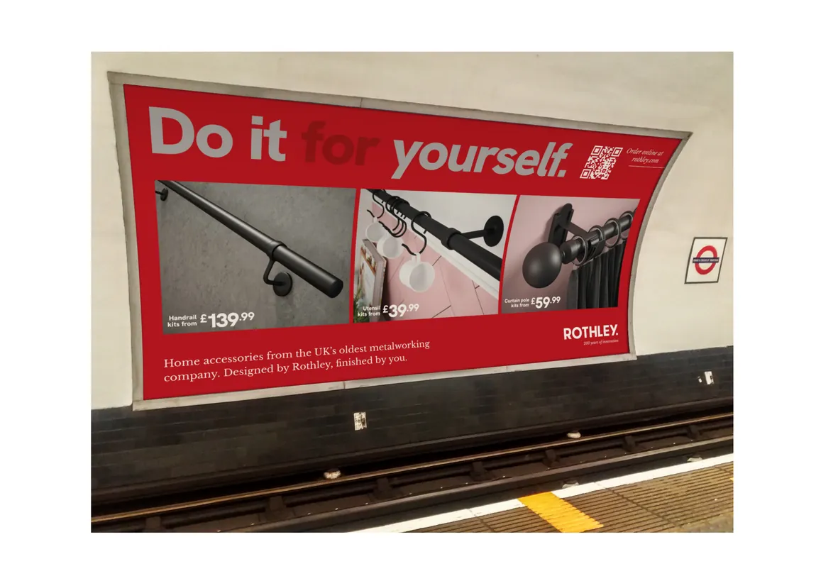 Rothley campaign banner on an Underground platform